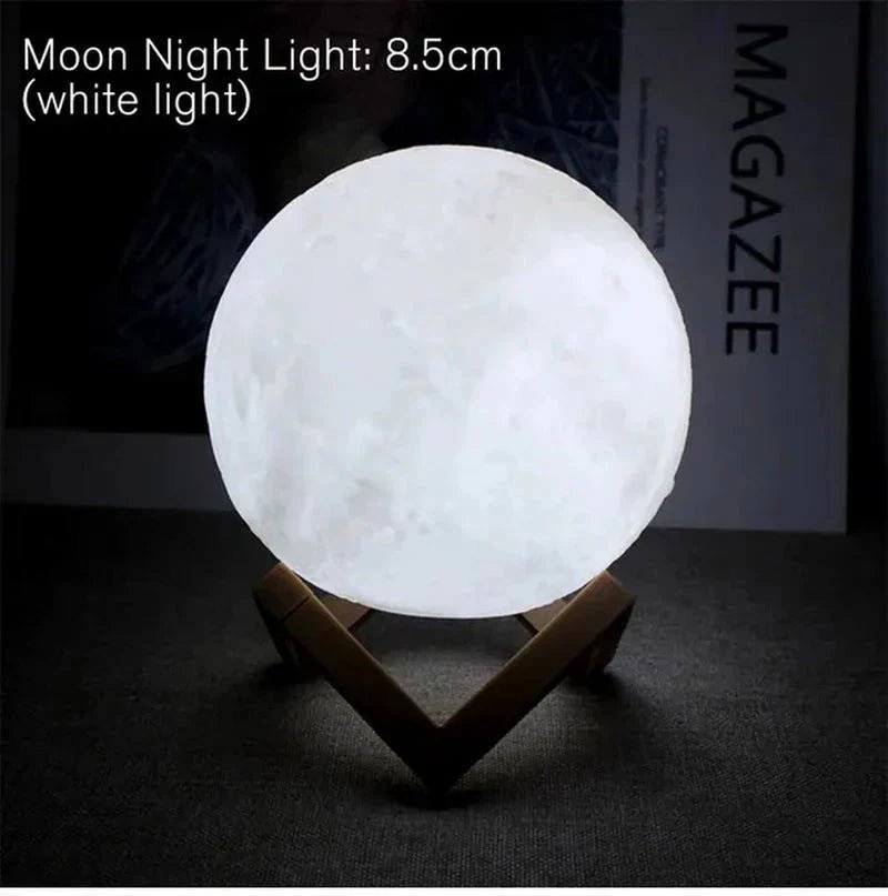 D5 Starry Moon Lamp 8Cm - LED Night Light with Stand, Perfect for Bedroom Decor and Gifts - EdifyTech