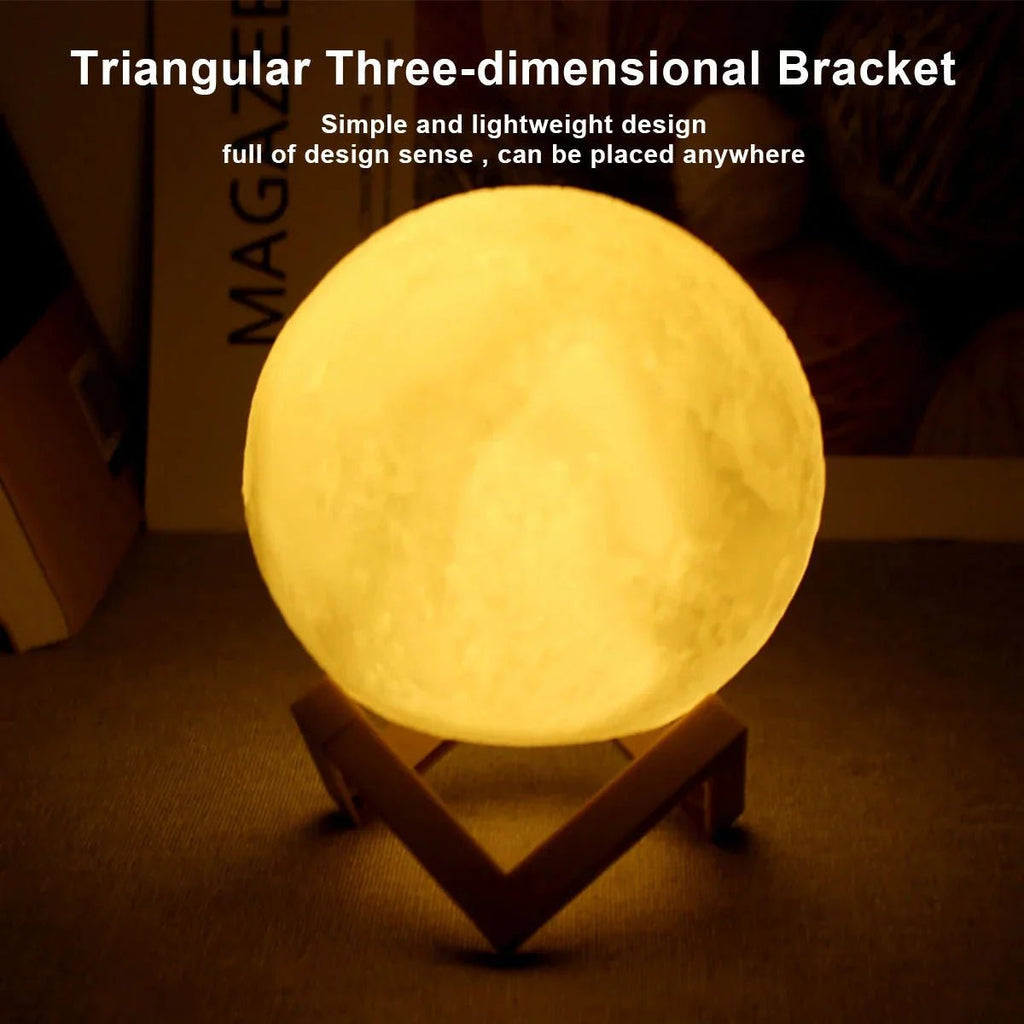 D5 Starry Moon Lamp 8Cm - LED Night Light with Stand, Perfect for Bedroom Decor and Gifts - EdifyTech