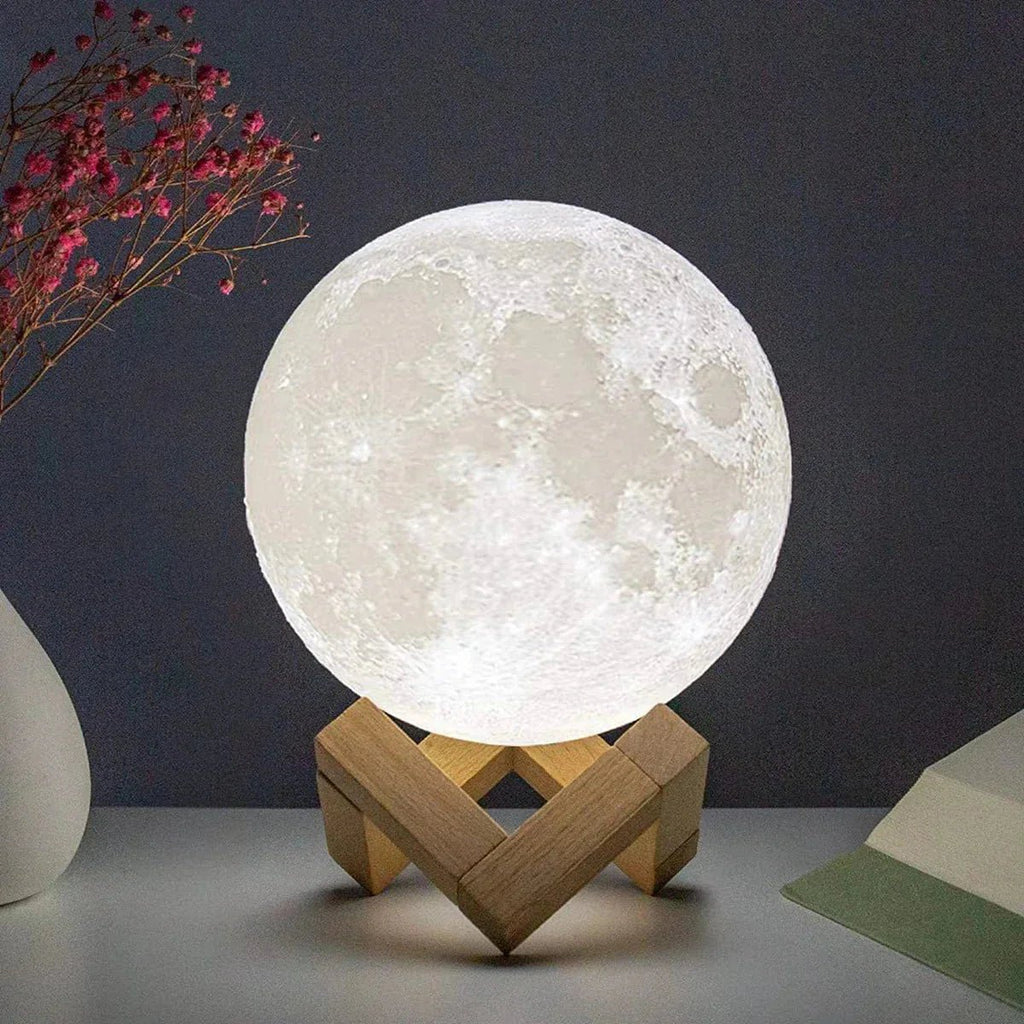 D5 Starry Moon Lamp 8Cm - LED Night Light with Stand, Perfect for Bedroom Decor and Gifts - EdifyTech