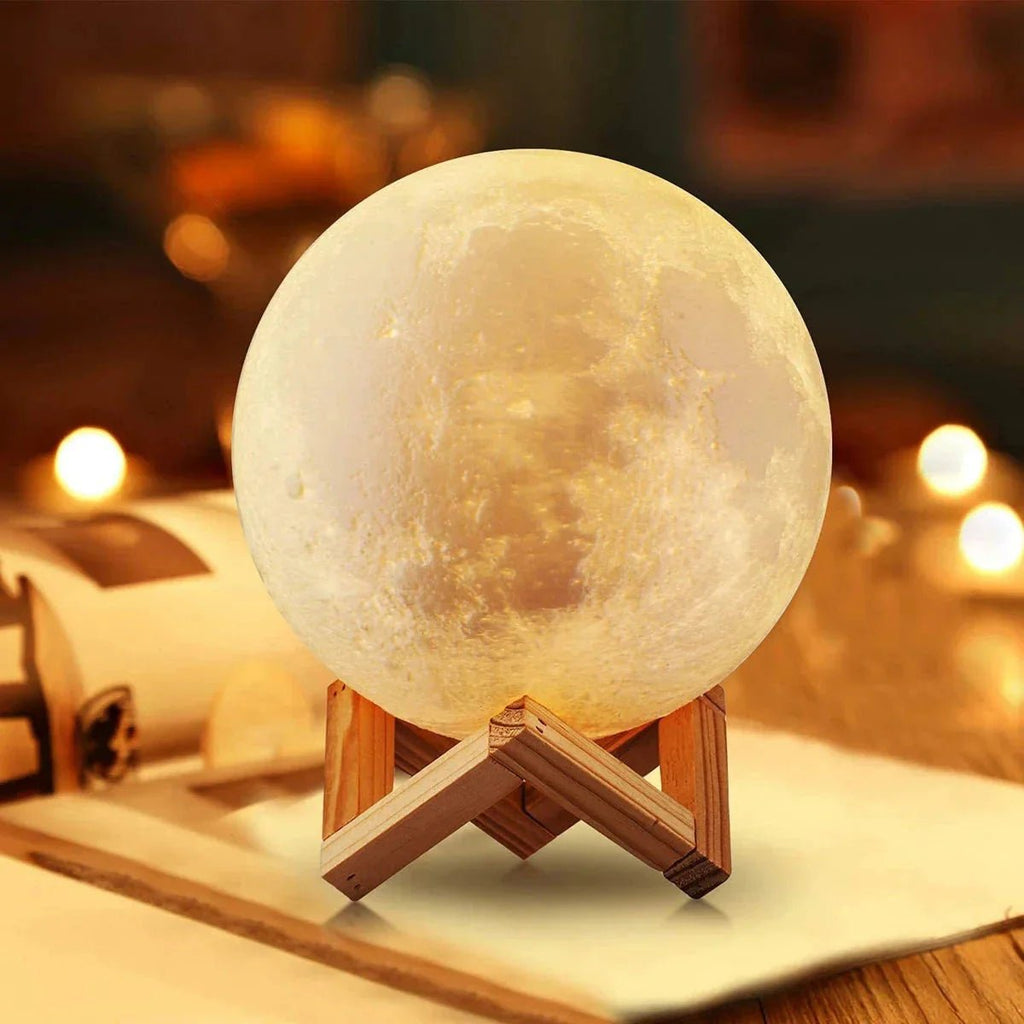 D5 Starry Moon Lamp 8Cm - LED Night Light with Stand, Perfect for Bedroom Decor and Gifts - EdifyTech