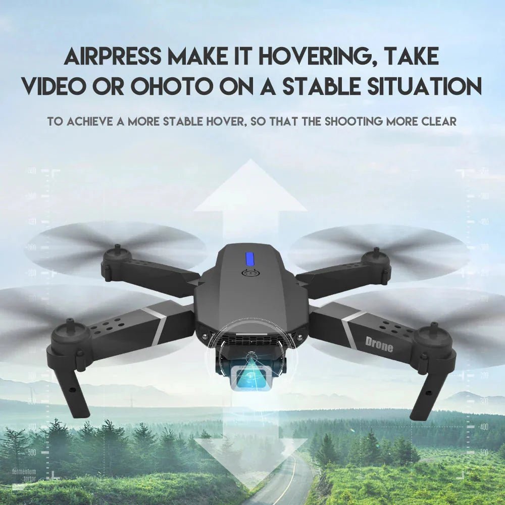 E88 Pro Foldable Quadcopter Drone - WIFI FPV, HD 4K Camera, Altitude Hold - EdifyTech