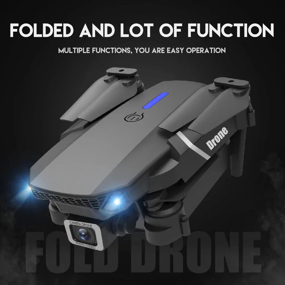 E88 Pro Foldable Quadcopter Drone - WIFI FPV, HD 4K Camera, Altitude Hold - EdifyTech