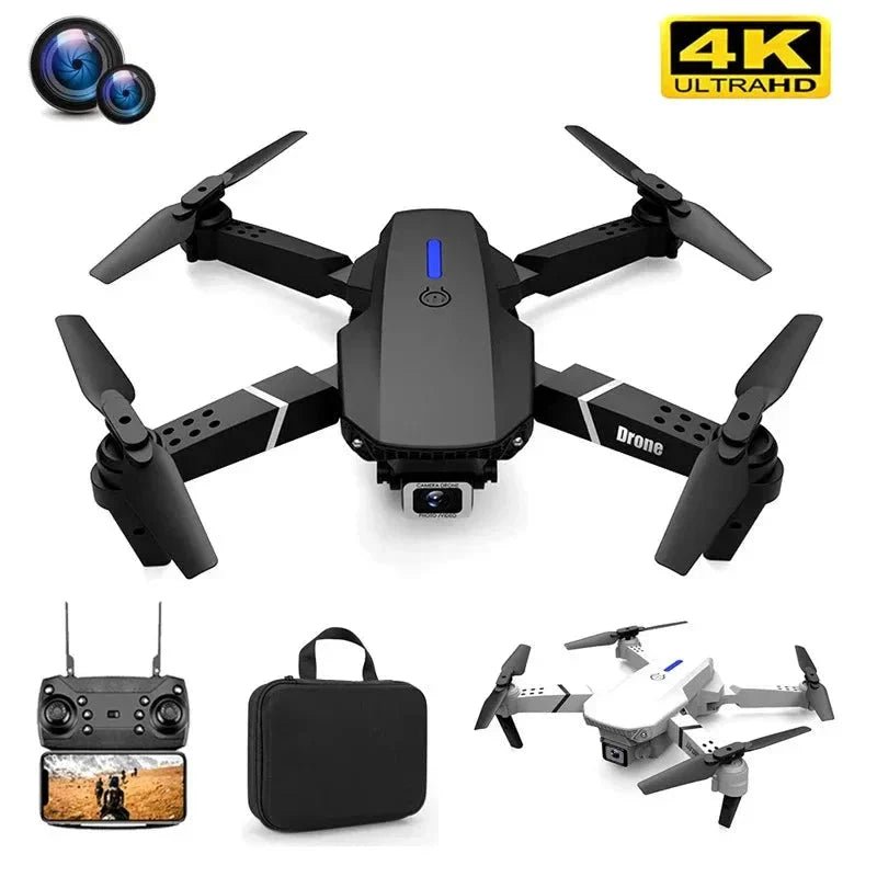 E88 Pro Foldable Quadcopter Drone - WIFI FPV, HD 4K Camera, Altitude Hold - EdifyTech