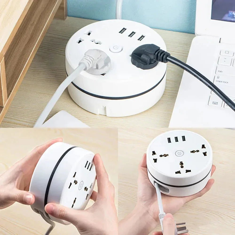 EU Plug AC Outlet Smart Home Power Strip – Multipurpose Electrical Extension Cord with USB Ports & Fast Charging - EdifyTech