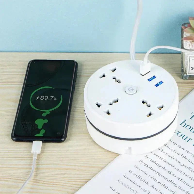 EU Plug AC Outlet Smart Home Power Strip – Multipurpose Electrical Extension Cord with USB Ports & Fast Charging - EdifyTech