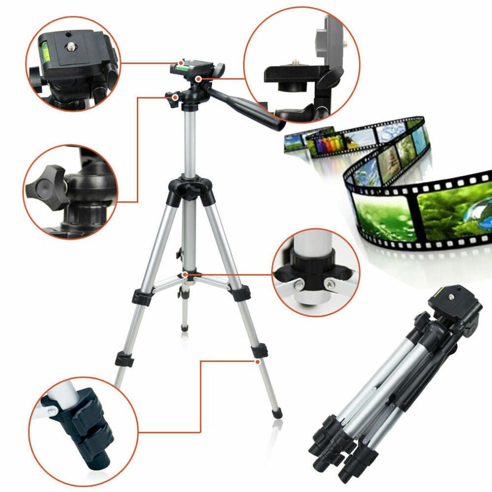 Professional Camera Tripod Stand Holder Mount for Cell Phone, Portable Tripod, Mobile Phone Live Stream Holder, Camera Tripod - EdifyTech