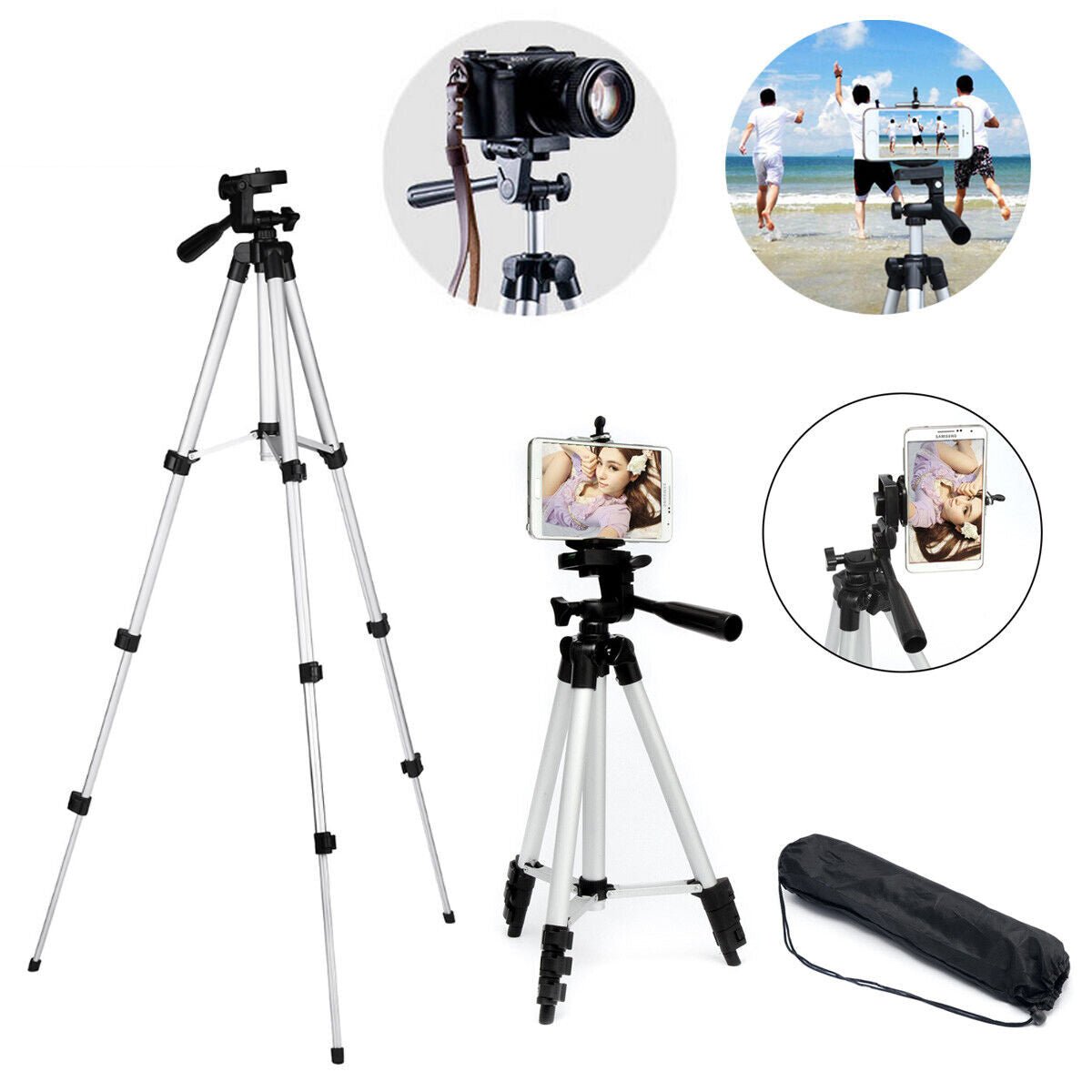 Professional Camera Tripod Stand Holder Mount for Cell Phone, Portable Tripod, Mobile Phone Live Stream Holder, Camera Tripod - EdifyTech