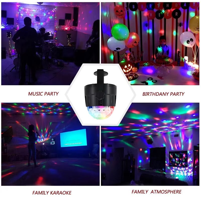 RGB Strobe Stage Night Light for Home KTV Party Club Bar Dance Christmas Gift Lighting Effect Sound - Activated Disco Ball Lamp - EdifyTech