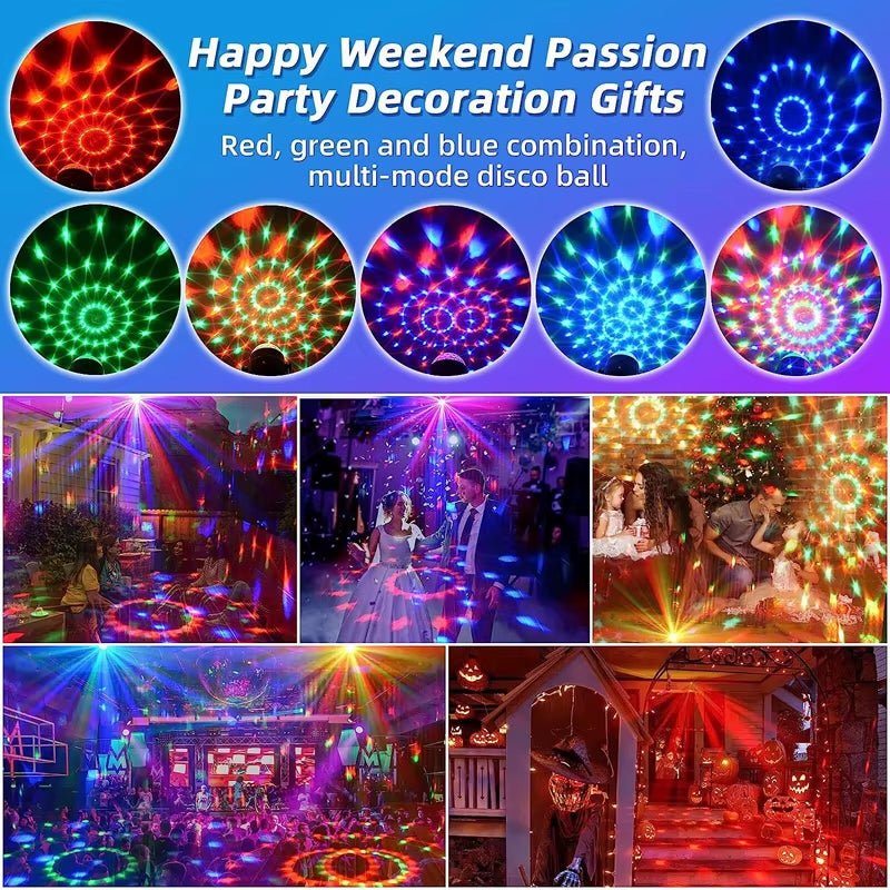 RGB Strobe Stage Night Light for Home KTV Party Club Bar Dance Christmas Gift Lighting Effect Sound - Activated Disco Ball Lamp - EdifyTech