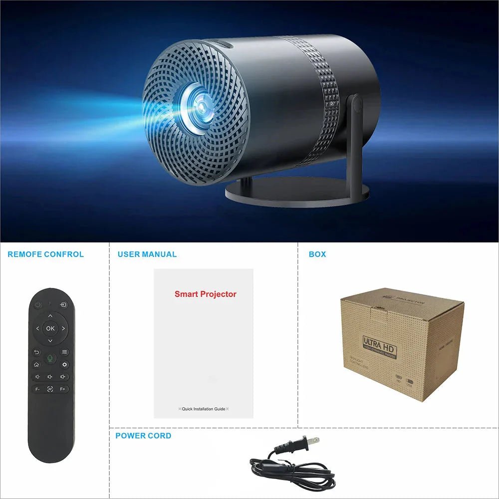 Salange P300 Mini Portable Projector - 4K 8K Video Decoding, 720P HD, Android 11, Wi - Fi, BT 5.1 - EdifyTech