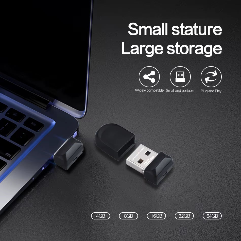 Super Mini USB Flash Drive Waterproof Pendrive 64GB 32GB 16GB 8GB 4GB Real Capacity USB 2.0 Memory Stick Thumbdrive - EdifyTech