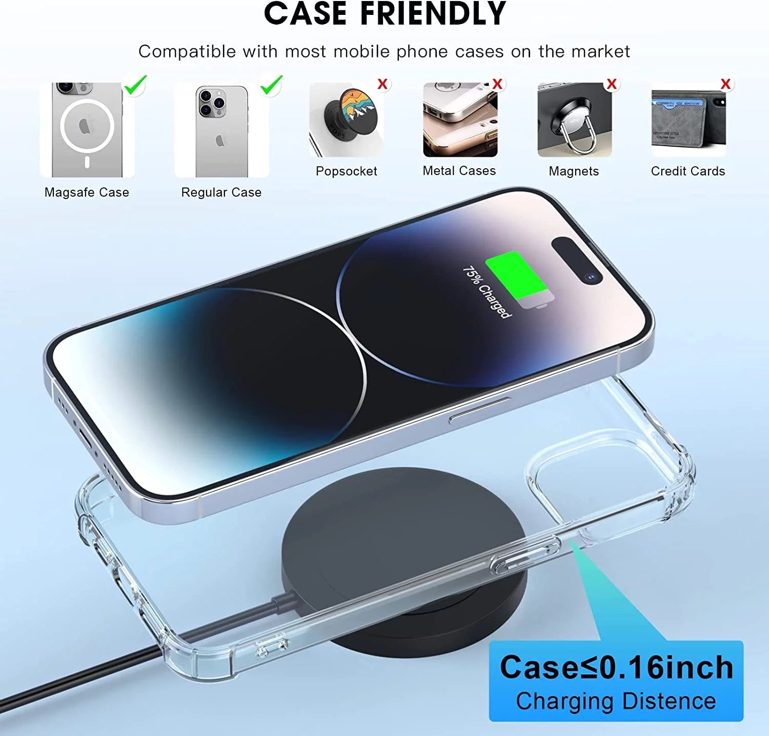 Wireless Charger - Charging Pad Compatible for Iphone 16/16 Pro/16 Plus/16 Pro Max/ 15/15 Pro/15 Plus/15 Pro Max/14/13/12/11 & Airpods 3/2/Pro - EdifyTech