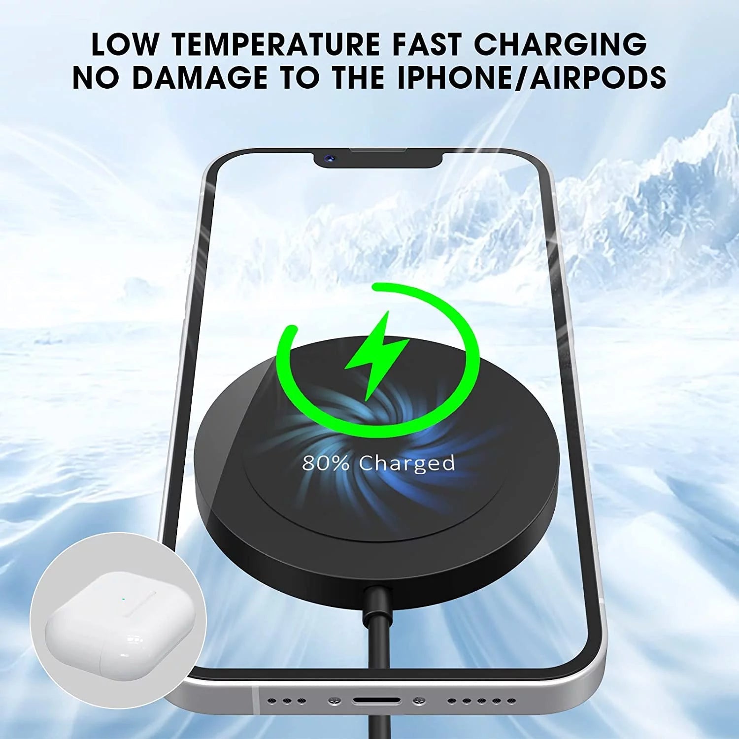 Wireless Charger - Charging Pad Compatible for Iphone 16/16 Pro/16 Plus/16 Pro Max/ 15/15 Pro/15 Plus/15 Pro Max/14/13/12/11 & Airpods 3/2/Pro - EdifyTech
